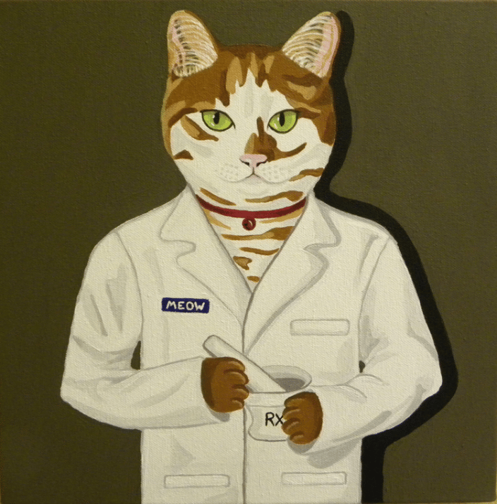 Cat Pharmacist in acrylic