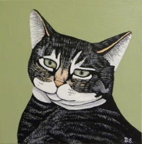 Tuxedo cat acrylic