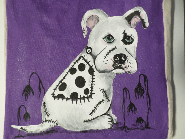 A good friend wanted her pup as Frankenweenie.