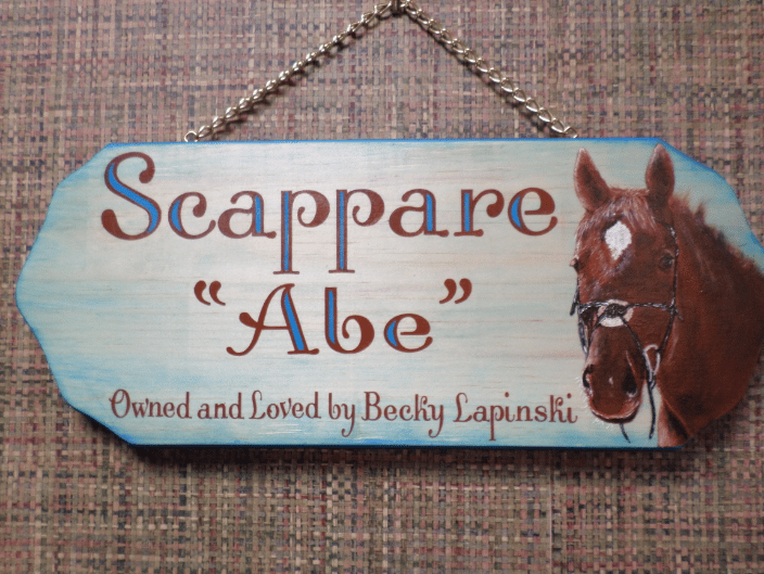 A unique barn stall plaque for a very dear friend