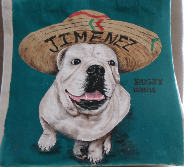 Beloved Bugzy on a canvas tote