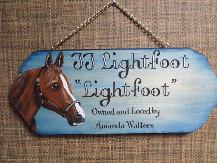 Barn stall horse plaque, "Lightfoot".