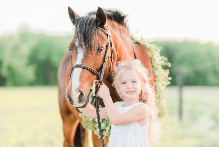 Girl with her pony