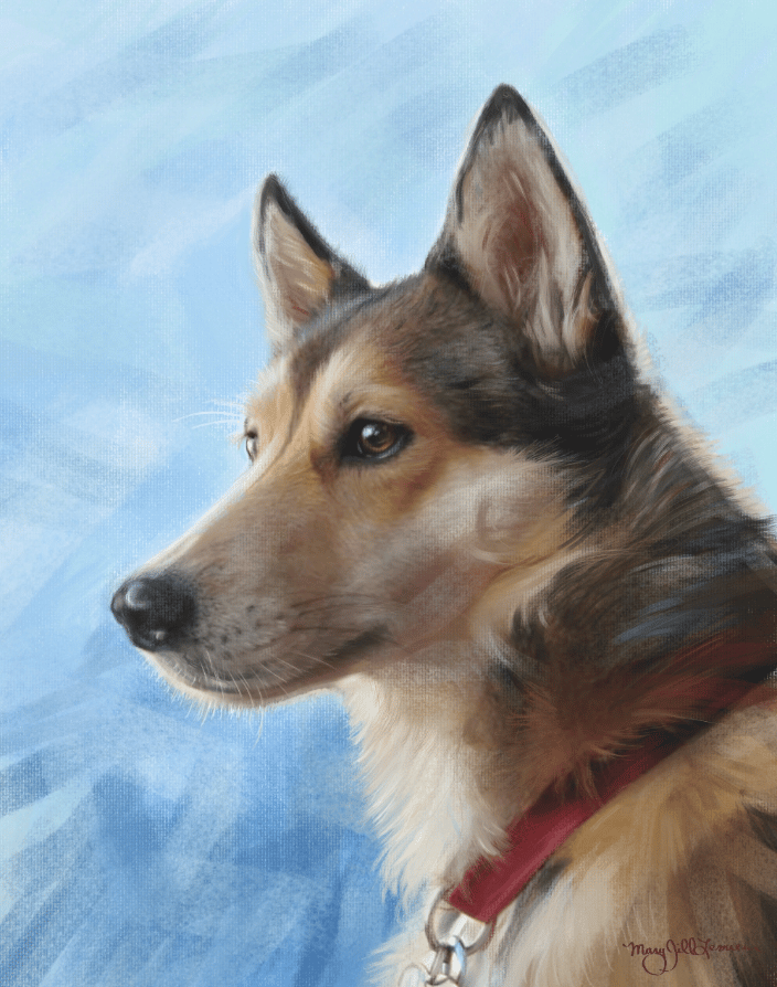 Portrait of Ruby (digital painting on canvas)