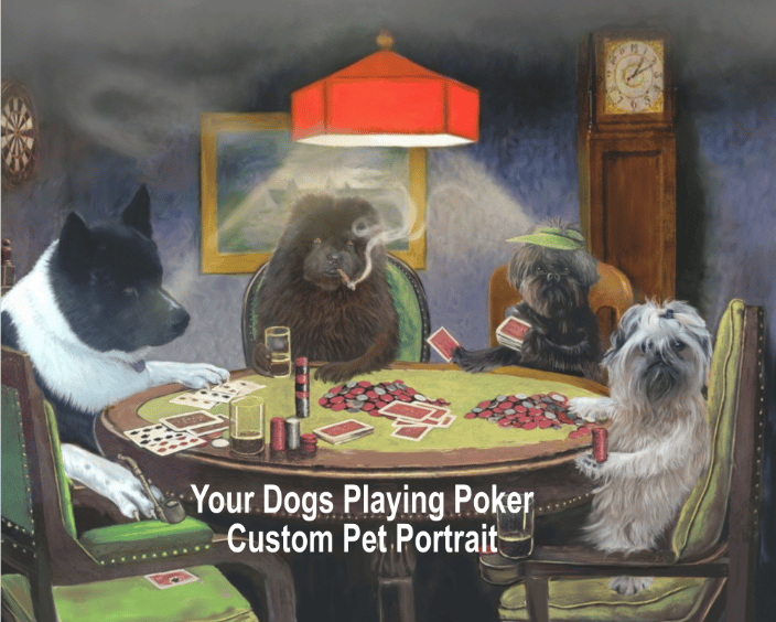 Custom Poker Playing Pets (digital painting)