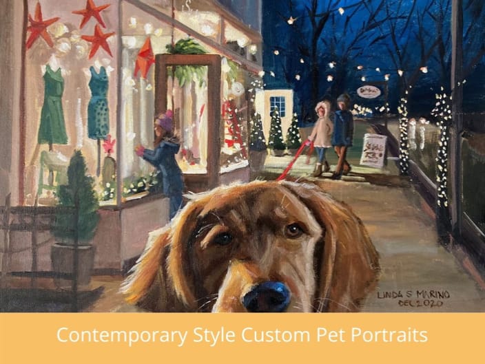Contemporary Style Pet Portraits in Setting