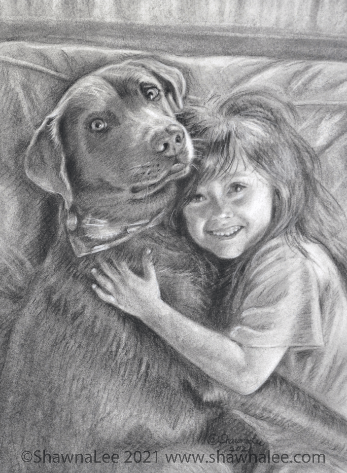 Tucker & Ayhva rendered in Charcoals!  Now how adorable is this???????