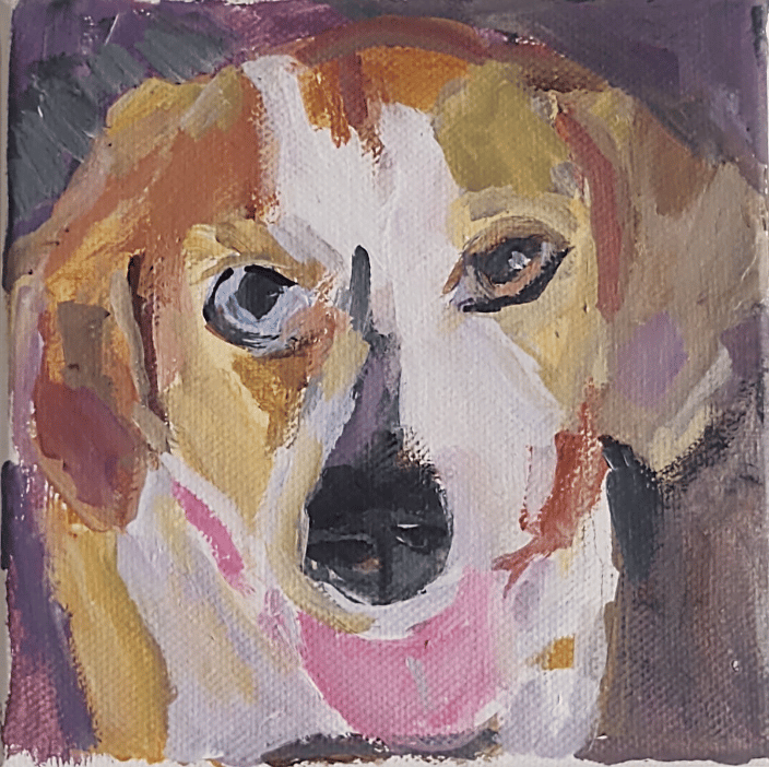 6 x 6" Custom Dog Portrait by Andrea Goldsmith