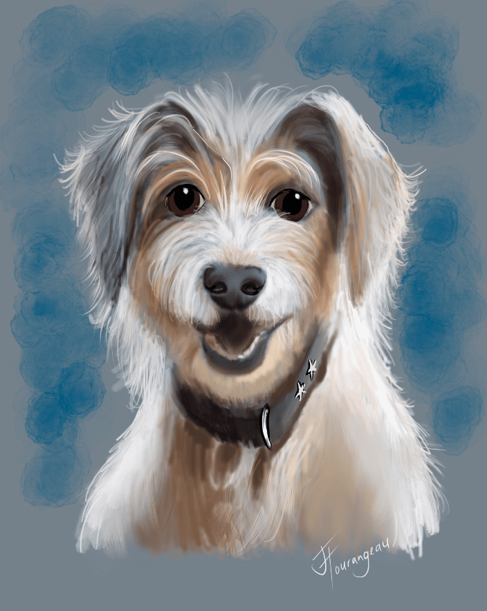 Wire-haired terrier digitally painted portrait
